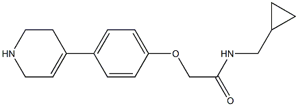 N-(cyclopropylmethyl)-2-[4-(1,2,3,6-tetrahydropyridin-4-yl)phenoxy]acetamide Struktur