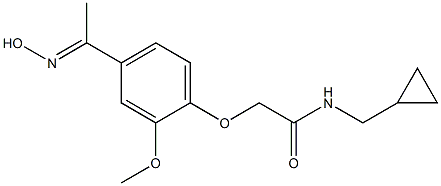 N-(cyclopropylmethyl)-2-{4-[(1E)-N-hydroxyethanimidoyl]-2-methoxyphenoxy}acetamide Struktur