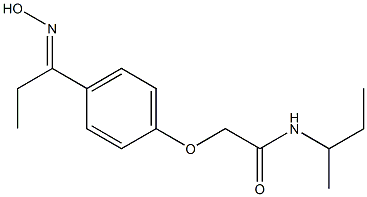 N-(sec-butyl)-2-{4-[(1E)-N-hydroxypropanimidoyl]phenoxy}acetamide Struktur