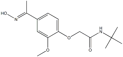 N-(tert-butyl)-2-{4-[(1E)-N-hydroxyethanimidoyl]-2-methoxyphenoxy}acetamide Struktur