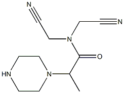 N,N-bis(cyanomethyl)-2-(piperazin-1-yl)propanamide Struktur