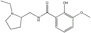 N-[(1-ethylpyrrolidin-2-yl)methyl]-2-hydroxy-3-methoxybenzamide Struktur