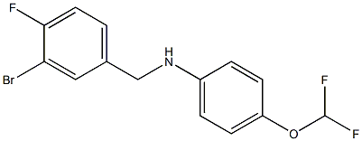 N-[(3-bromo-4-fluorophenyl)methyl]-4-(difluoromethoxy)aniline Struktur