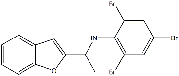 N-[1-(1-benzofuran-2-yl)ethyl]-2,4,6-tribromoaniline Struktur