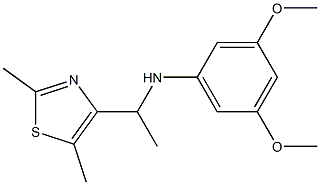 N-[1-(2,5-dimethyl-1,3-thiazol-4-yl)ethyl]-3,5-dimethoxyaniline Struktur