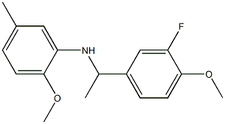 N-[1-(3-fluoro-4-methoxyphenyl)ethyl]-2-methoxy-5-methylaniline Struktur