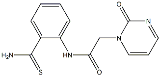 N-[2-(aminocarbonothioyl)phenyl]-2-(2-oxopyrimidin-1(2H)-yl)acetamide Struktur