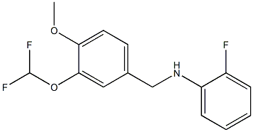 N-{[3-(difluoromethoxy)-4-methoxyphenyl]methyl}-2-fluoroaniline Struktur