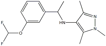 N-{1-[3-(difluoromethoxy)phenyl]ethyl}-1,3,5-trimethyl-1H-pyrazol-4-amine Struktur