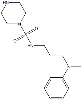 N-{3-[methyl(phenyl)amino]propyl}piperazine-1-sulfonamide Struktur