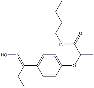 N-butyl-2-{4-[1-(hydroxyimino)propyl]phenoxy}propanamide Struktur