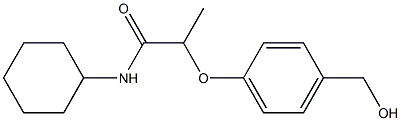 N-cyclohexyl-2-[4-(hydroxymethyl)phenoxy]propanamide Struktur