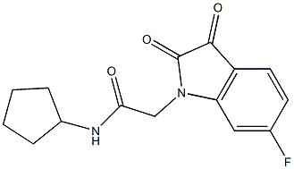 N-cyclopentyl-2-(6-fluoro-2,3-dioxo-2,3-dihydro-1H-indol-1-yl)acetamide Struktur