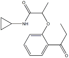 N-cyclopropyl-2-(2-propanoylphenoxy)propanamide Struktur