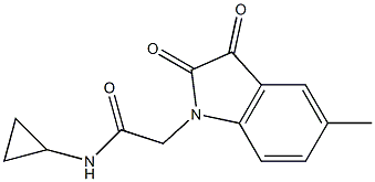 N-cyclopropyl-2-(5-methyl-2,3-dioxo-2,3-dihydro-1H-indol-1-yl)acetamide Struktur