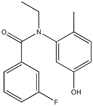 N-ethyl-3-fluoro-N-(5-hydroxy-2-methylphenyl)benzamide Struktur