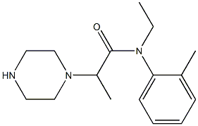 N-ethyl-N-(2-methylphenyl)-2-(piperazin-1-yl)propanamide Struktur