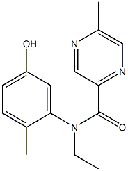 N-ethyl-N-(5-hydroxy-2-methylphenyl)-5-methylpyrazine-2-carboxamide Struktur