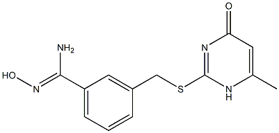 N'-hydroxy-3-{[(6-methyl-4-oxo-1,4-dihydropyrimidin-2-yl)sulfanyl]methyl}benzene-1-carboximidamide Struktur