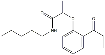 N-pentyl-2-(2-propanoylphenoxy)propanamide Struktur