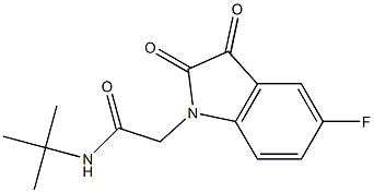 N-tert-butyl-2-(5-fluoro-2,3-dioxo-2,3-dihydro-1H-indol-1-yl)acetamide Struktur