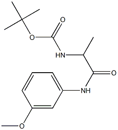 tert-butyl 2-[(3-methoxyphenyl)amino]-1-methyl-2-oxoethylcarbamate Struktur