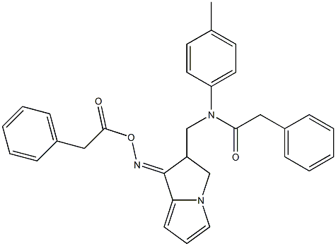 N-(4-methylphenyl)-2-phenyl-N-[(1-{[(phenylacetyl)oxy]imino}-2,3-dihydro-1H-pyrrolizin-2-yl)methyl]acetamide Struktur