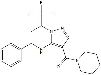 5-phenyl-3-(1-piperidinylcarbonyl)-7-(trifluoromethyl)-4,5,6,7-tetrahydropyrazolo[1,5-a]pyrimidine Struktur