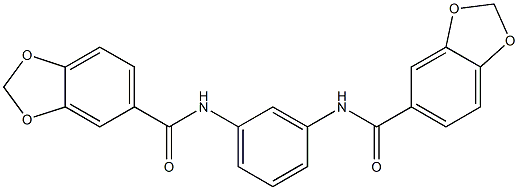 N-{3-[(1,3-benzodioxol-5-ylcarbonyl)amino]phenyl}-1,3-benzodioxole-5-carboxamide Struktur