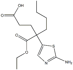 4-(2-amino-1,3-thiazol-5-yl)-4-(ethoxycarbonyl)octanoic acid Struktur