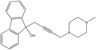 9-[4-(4-methyl-1-piperazinyl)-2-butynyl]-9H-fluoren-9-ol Struktur