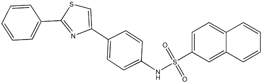 N-[4-(2-phenyl-1,3-thiazol-4-yl)phenyl]-2-naphthalenesulfonamide Struktur