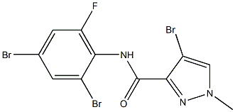 4-bromo-N-(2,4-dibromo-6-fluorophenyl)-1-methyl-1H-pyrazole-3-carboxamide Struktur