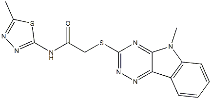 N-(5-methyl-1,3,4-thiadiazol-2-yl)-2-[(5-methyl-5H-[1,2,4]triazino[5,6-b]indol-3-yl)sulfanyl]acetamide Struktur