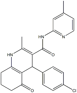 4-(4-chlorophenyl)-2-methyl-N-(4-methylpyridin-2-yl)-5-oxo-1,4,5,6,7,8-hexahydroquinoline-3-carboxamide Struktur