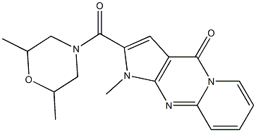 2-[(2,6-dimethyl-4-morpholinyl)carbonyl]-1-methylpyrido[1,2-a]pyrrolo[2,3-d]pyrimidin-4(1H)-one Struktur