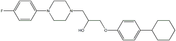 1-(4-cyclohexylphenoxy)-3-[4-(4-fluorophenyl)piperazin-1-yl]propan-2-ol Struktur