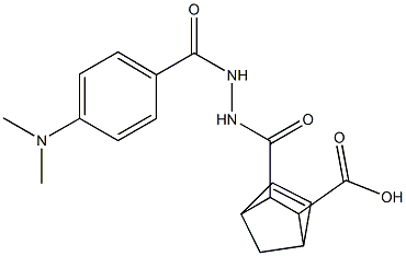 3-({2-[4-(dimethylamino)benzoyl]hydrazino}carbonyl)bicyclo[2.2.1]hept-5-ene-2-carboxylic acid Struktur