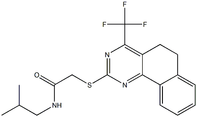 N-isobutyl-2-{[4-(trifluoromethyl)-5,6-dihydrobenzo[h]quinazolin-2-yl]sulfanyl}acetamide Struktur