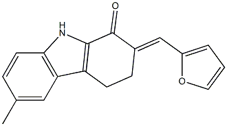 2-(2-furylmethylene)-6-methyl-2,3,4,9-tetrahydro-1H-carbazol-1-one Struktur