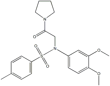 N-(3,4-dimethoxyphenyl)-4-methyl-N-[2-oxo-2-(1-pyrrolidinyl)ethyl]benzenesulfonamide Struktur