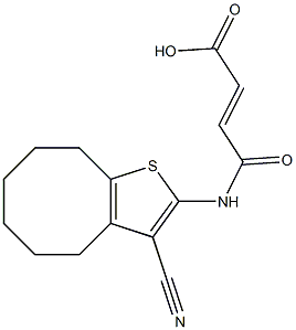 4-[(3-cyano-4,5,6,7,8,9-hexahydrocycloocta[b]thien-2-yl)amino]-4-oxo-2-butenoic acid Struktur