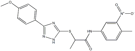 N-{3-nitro-4-methylphenyl}-2-({3-[4-(methyloxy)phenyl]-1H-1,2,4-triazol-5-yl}sulfanyl)propanamide Struktur