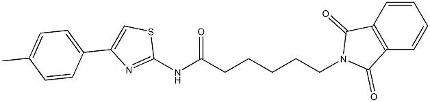 6-(1,3-dioxo-1,3-dihydro-2H-isoindol-2-yl)-N-[4-(4-methylphenyl)-1,3-thiazol-2-yl]hexanamide Struktur