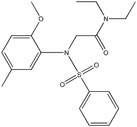 N,N-diethyl-2-[2-methoxy-5-methyl(phenylsulfonyl)anilino]acetamide Struktur