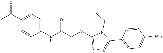 N-(4-acetylphenyl)-2-{[5-(4-aminophenyl)-4-ethyl-4H-1,2,4-triazol-3-yl]sulfanyl}acetamide Struktur