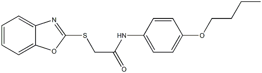 2-(1,3-benzoxazol-2-ylsulfanyl)-N-(4-butoxyphenyl)acetamide Struktur