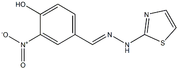 4-hydroxy-3-nitrobenzaldehyde 1,3-thiazol-2-ylhydrazone Struktur