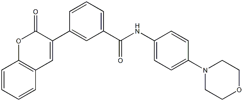 N-(4-morpholin-4-ylphenyl)-3-(2-oxo-2H-chromen-3-yl)benzamide Struktur