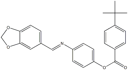 4-[(1,3-benzodioxol-5-ylmethylene)amino]phenyl 4-tert-butylbenzoate Struktur